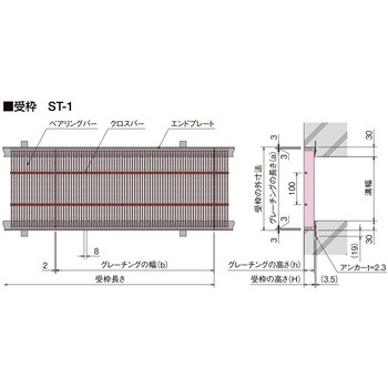 建築外構用スチールグレーチング ギザギザ100 極細目 スキマ5mm 本体のみ 中部コーポレーション