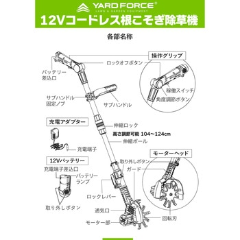 12Vコードレス 根こそぎ除草機 YARD FORCE