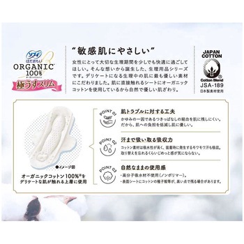 ソフィはだおもいオーガニックコットン極うすスリム210羽つき ユニ・チャーム