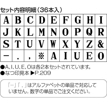 柄付ゴム印 連結式 アルファベット シヤチハタ