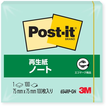 ポストイット 通常粘着ふせん ノート 75×75mm パステルカラー 3M スリーエム 3M(スリーエム)