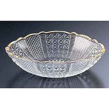 麻の葉小判向付 天金 青山硝子