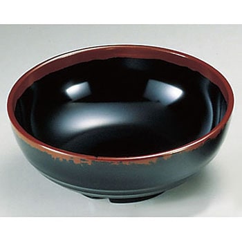 メラミン「長次郎窯」 丼 千羽鶴印(エンテック)