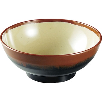 メラミン「長次郎窯」 そば丼 千羽鶴印(エンテック)