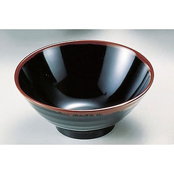 メラミン「長次郎窯」 そば丼 千羽鶴印(エンテック)