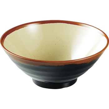 メラミン「長次郎窯」 そば丼 千羽鶴印(エンテック)