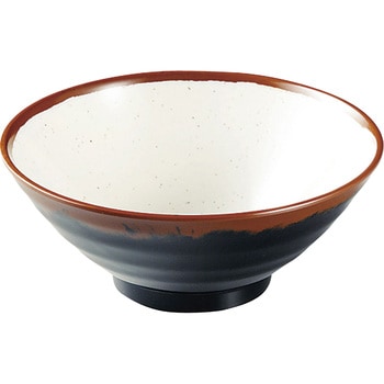 メラミン「長次郎窯」 そば丼 千羽鶴印(エンテック)