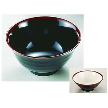 メラミン「長次郎窯」 羽反り丼 千羽鶴印(エンテック)