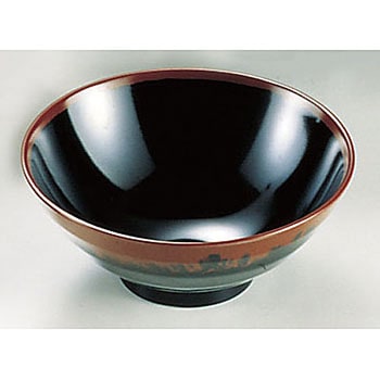メラミン「長次郎窯」 丼 千羽鶴印(エンテック)