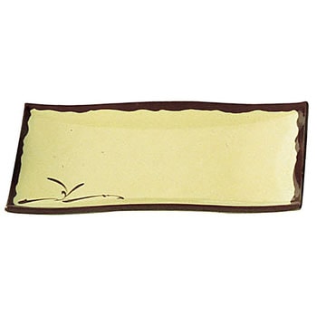 メラミン「織部」 波型焼物皿 - 千羽鶴印(エンテック)