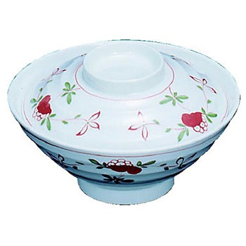 メラミン「赤絵」 茶漬椀 身 千羽鶴印(エンテック)