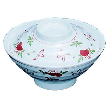 メラミン「赤絵」 茶漬椀 蓋 千羽鶴印(エンテック)