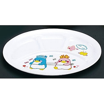 メラミンお子様食器「ベン&ベティー」 小判ランチ皿 千羽鶴印(エンテック)