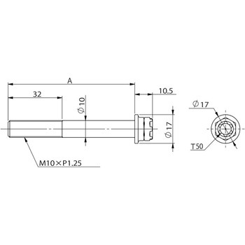 ステンレスキャリパーマウントボルト ポリッシュ CMBF-055P プロトブレンボ
