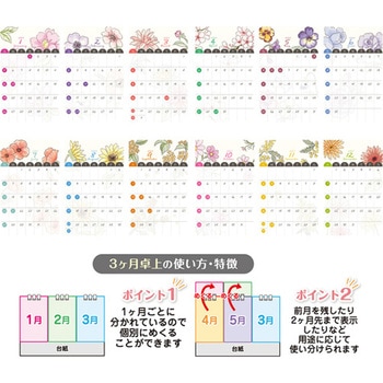 卓上カレンダー Flower schedule 花々の便り キングコーポレーション