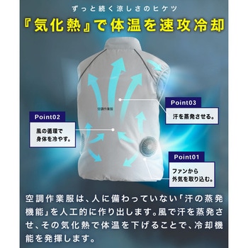 空調作業服 9枚羽仕様 ファン付ベスト バッテリー付き 大河商事