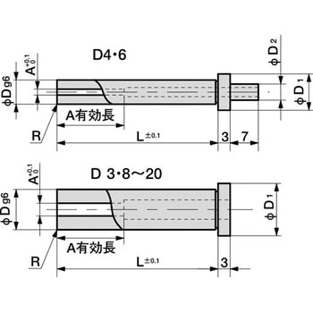 パイロット逃がし穴付リフタピン(軸径Φ20) - タカノ