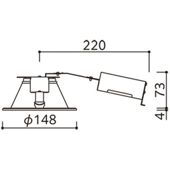 OD361599R �����FLED �n�C�R�[���_�E�����C�g ODELIC(�I�[�f���b�N) 5000K �����F ���邳���M�����100W���� �z���^�C�v�g�U�z��(84��) ��������125mm  OD361599R 00698620