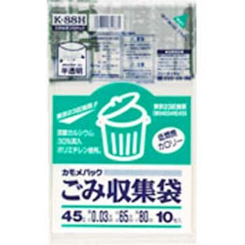 コミ-K-88 カモメパック炭カル入りゴミ袋(半透明)45L 10枚 1個 三井