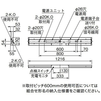 LEDライトユニット形非常用照明器具 40形 直付形 逆富士タイプ 150幅 三菱電機