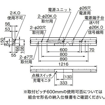 LEDライトユニット形非常用照明器具 40形 直付形 笠付タイプ 三菱電機