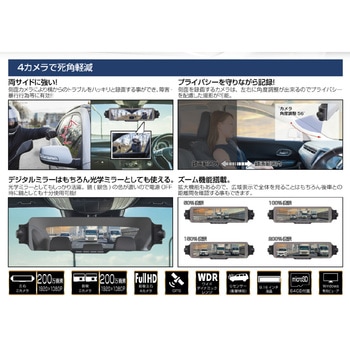 ミラー型ドライブレコーダー4ch 慶洋エンジニアリング