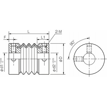 ベローフレックスカップリング CHP CHP-26-8-8 三木プーリ