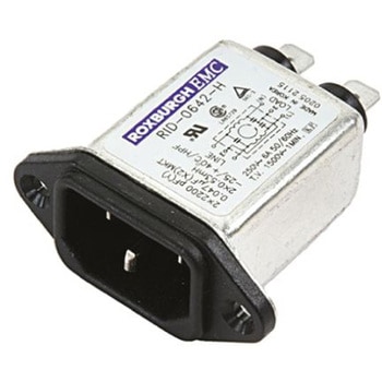 Deltron IECフィルタ パネルマウント 10A 250 V ac/dc， RID1042H - DELTRON