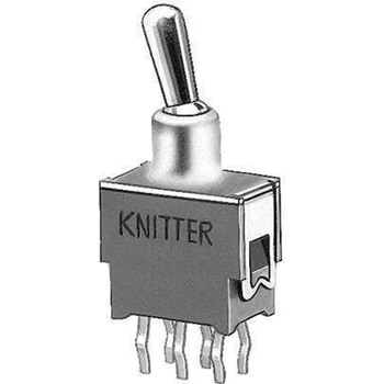 KNITTER-SWITCH トグルスイッチ， DPDT， PCB， On-On， ATE2D KNITTER-SWITCH