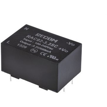 Recom スイッチング電源 3.3V dc 600mA 2W RAC02-3.3SC RECOM