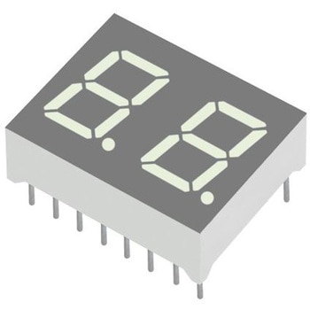 Kingbright LEDディスプレイ， 2桁， 赤， 数字表示器， 7セグメント， DA04-11SURKWA KINGBRIGHT