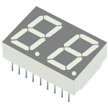 Kingbright LEDディスプレイ， 2桁， 赤， 数字表示器， 7セグメント， DA56-51SURKWA - KINGBRIGHT