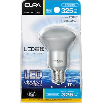 LDR4D-H-E17-G610 LED電球 ミニレフ球形 30W E17 昼光色 1個 ELPA