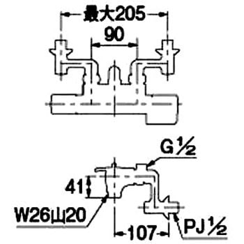 173-400K サーモスタットシャワー混合栓本体 1個 カクダイ 【通販モノタロウ】