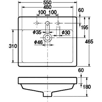 角型洗面器(DURAVIT) カクダイ