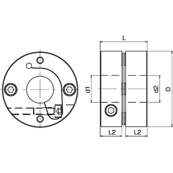 インサイド アイセル カップリング ACSシリーズ フレキシブルタイプ 内径15×24 外径56mm ACS-56A-15Y-24Y ※法人宛