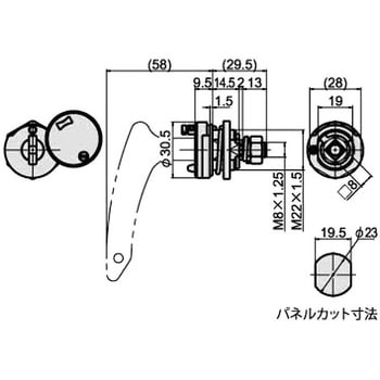 PH-56-SUS ステンレスLH 型防水キーロット 封印付 1個 ジョー