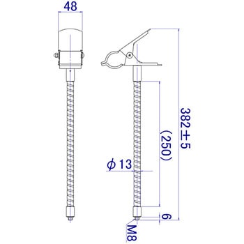 マグネットホルダ台用クリップ付フレキ ウイルダイフレックス
