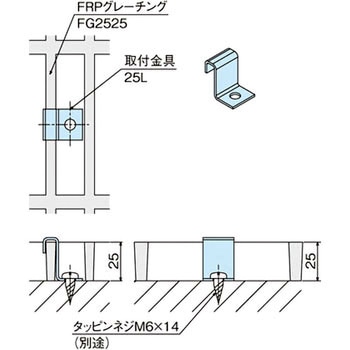 FRPグレーチング用取付金具 中部コーポレーション