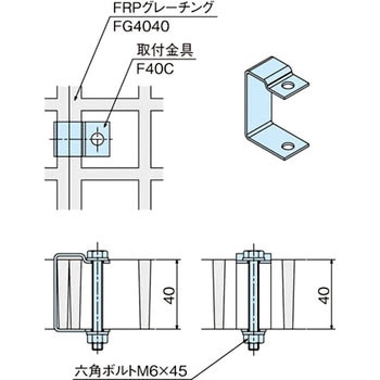 FRPグレーチング用取付金具 中部コーポレーション