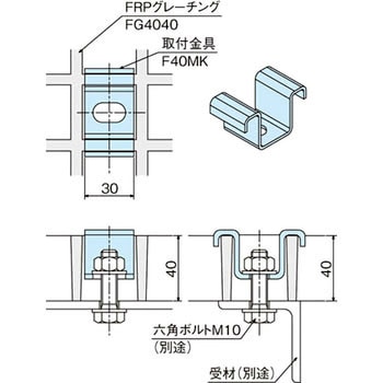 FRPグレーチング用取付金具 中部コーポレーション