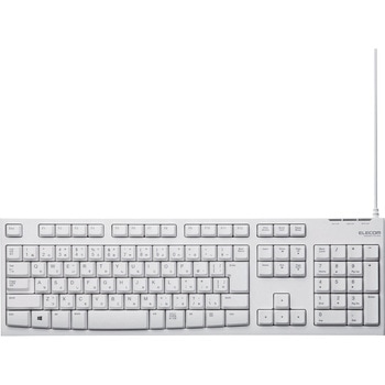 TK-FCM062WH �L�[�{�[�h �L�� �����u���� �e���L�[�t�� USB ���ϋv Wii PS5 �G���R�� �L�[�z��:���{��108�L�[ �z���C�g�F �t���T�C�Y  TK-FCM062WH 01251748