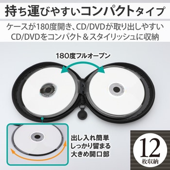 CCD-H12WH CD/DVDケース セミハード ファスナー付 12枚収納 1個 エレコム 【通販モノタロウ】