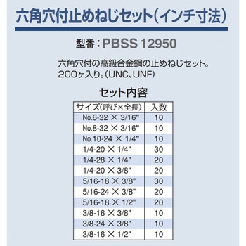 六角穴付止めねじセット プレシジョンブランド
