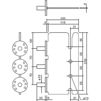 梁受・120用 後施工金物3 (梁受用) 1個 BXカネシン 【通販サイトMonotaRO】