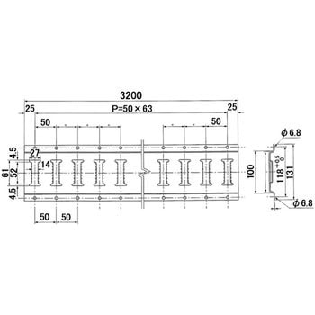 ラッシングレール L3200(スチール) 信和自動車工業