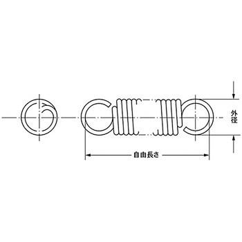 6134 Dシリーズ 引張コイルばね 1袋(20個) ケーエス産業(KSSC) 【通販