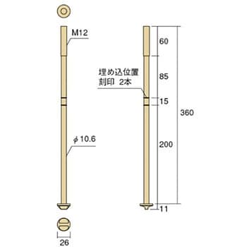 AA3420 オメガアンカーボルトM12 1個 タナカ 【通販サイトMonotaRO】