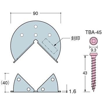 AA1009 ラフターロック タナカ 寸法90×90mm厚さ1.6mm 1個 AA1009