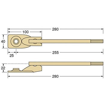 AA42550 新腰高羽子板ボルト(あんしん) タナカ 寸法40×280mm厚さ3.2mm